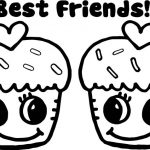 Kolorowanki do wydrukowania z dwoma uśmiechniętymi muffinkami i napisem Best Friends.