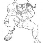 Kolorowanka Naruto z postacią Naruto w charakterystycznym stroju.