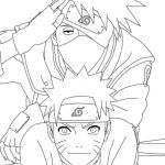 Kolorowanka Naruto, postacie z anime, do druku dla dzieci.