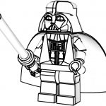 Lego Darth Vader do kolorowania, postać z filmu Star Wars, dla dzieci.