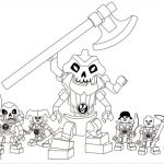 Kolorowanka Ninjago z postaciami ninja i potworem do druku.