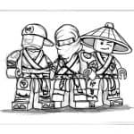 Czarno-białe kolorowanki Ninjago dla dzieci do druku.
