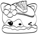 Kolorowanka Num Noms z kwiatem i ananasem na głowie.