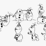 Olaf z Frozen - kolorowanki do wydrukowania dla dzieci.