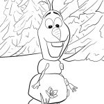 Kolorowanka Olafa z filmu Frozen dla dzieci do druku.