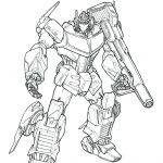 Kolorowanka Optimus Prime do wydrukowania dla dzieci.