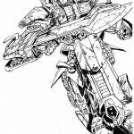 Szkic do kolorowania przedstawiający robot Transformers dla dzieci.