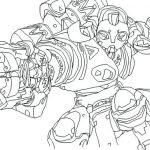 Szkic postaci z gry Overwatch do kolorowania dla dzieci.
