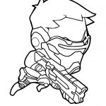Kolorowanka z postacią z Overwatch do druku dla dzieci.