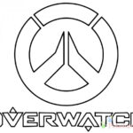 Kolorowanka do druku z logo Overwatch dla dzieci.