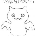 Kolorowanka UglyDoll do druku dla dzieci, czarno-biała ilustracja.