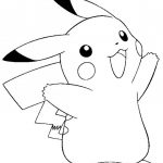 Czarno-biała kolorowanka Pikachu dla dzieci do wydrukowania.