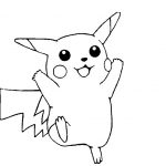Kolorowanka Pikachu do druku dla dzieci, postać z Pokémon.