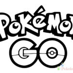 Kolorowanka do wydrukowania z logo Pokemon Go dla dzieci.
