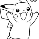 Kolorowanka Pikachu z serii Pokemon Go dla dzieci do druku.