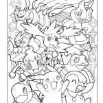 Kolorowanki do wydrukowania z postaciami Pokemon dla dzieci.
