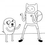 Kolorowanka Finn i Jake z serialu Adventure Time do druku.