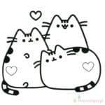 Urocze kotki Pusheen do kolorowania dla dzieci.