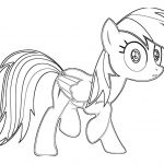 Kolorowanka Rainbow Dash z My Little Pony do druku dla dzieci.