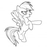 Kolorowanka Rainbow Dash z My Little Pony do druku dla dzieci.