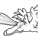 Kolorowanka Rainbow Dash z My Little Pony do druku dla dzieci.