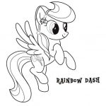 Kolorowanka Rainbow Dash z My Little Pony do druku dla dzieci.