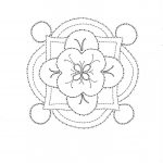 Kolorowanka Rangoli do wydrukowania dla dzieci, prosta i symetryczna.