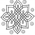 Rangoli do kolorowania dla dzieci, linie do druku, mandala.