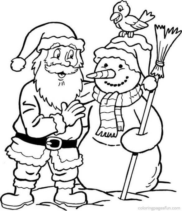 Santa-and-Frosty-Santa-Coloring-Pages