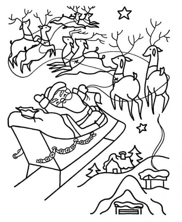 Santas-Sleigh-Santa-Coloring-Pages