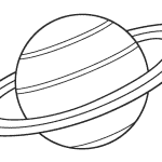Kolorowanka Saturna do druku dla dzieci, idealna do nauki planet.