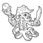 Kolorowanka Skylanders pirat do druku dla dzieci.