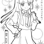 Kolorowanka Pretty Cure z dziewczyną w szkolnym mundurze.
