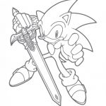 Sonic the Hedgehog z mieczem, do kolorowania dla dzieci.