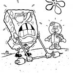 SpongeBob Kanciastoporty w kreskówkowym stylu do kolorowania.