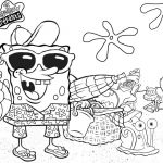 SpongeBob Kanciastoporty w stylu kreskówkowym do kolorowania.