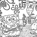 Kolorowanka SpongeBob Kanciastoporty dla dzieci do druku.