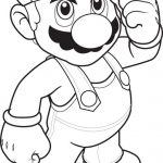 Super Mario do wydrukowania, czarno-biała kolorowanka dla dzieci.