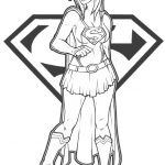 Kolorowanka Supergirl z peleryną i symbolem S na piersi.
