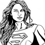 Supergirl do kolorowania, postać z komiksu, dla dzieci, do druku.