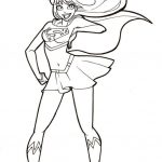 Supergirl do kolorowania, postać z supermocami, dla dzieci.