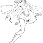 Supergirl, postać z komiksu, do kolorowania dla dzieci.