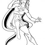 Supergirl do kolorowania, postać z komiksu, dla dzieci, darmowa do druku.