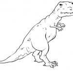 Prosta kolorowanka T-Rex do wydrukowania dla dzieci.