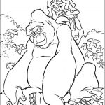 Kolorowanka Tarzan i przyjaciel do druku dla dzieci.