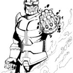 Kolorowanka Thanos z uniwersum Marvel do wydrukowania.
