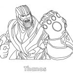 Kolorowanka Thanos z Marvel do wydrukowania dla dzieci.