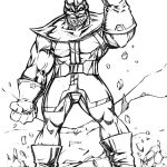 Kolorowanka Thanos z Marvela do wydrukowania dla dzieci.