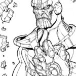 Kolorowanka Thanos z Marvela do wydrukowania dla dzieci.