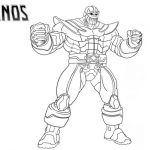 Szablon do kolorowania Thanos z filmu Marvel dla dzieci.